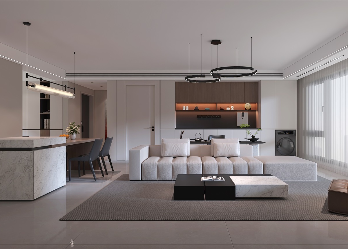 中恒央御143㎡ | 大橫廳+客餐一體+開放書房，他家這通透感絕了！